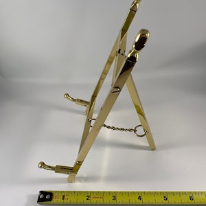 Brass Folding Easel Display Art 6 3/4 High Vintage Style image 7