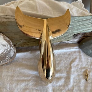 Solid Brass Whale Tail Door Knocker | Coastal | Beach | Nautical | Doorknocker