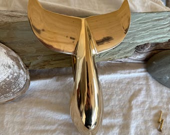 Solid Brass Whale Tail Door Knocker | Coastal | Beach | Nautical | Doorknocker