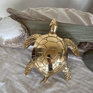 Vintage Brass Sea Turtle Door Knocker | Nautical | Doorknocker