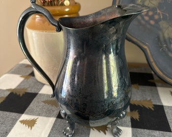 Vintage Leonard Silver Pitcher | Water | Flowers | Decor | Elegant Kitchen or Spa Boutique Decor | Ice Cold Sangria or Water Serving Piece