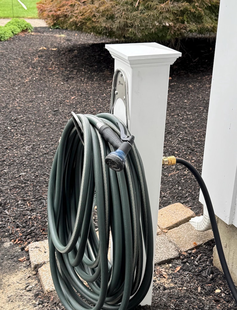 Freestanding Hose Stand With Spigot | Decorative Post to Hold Garden ...