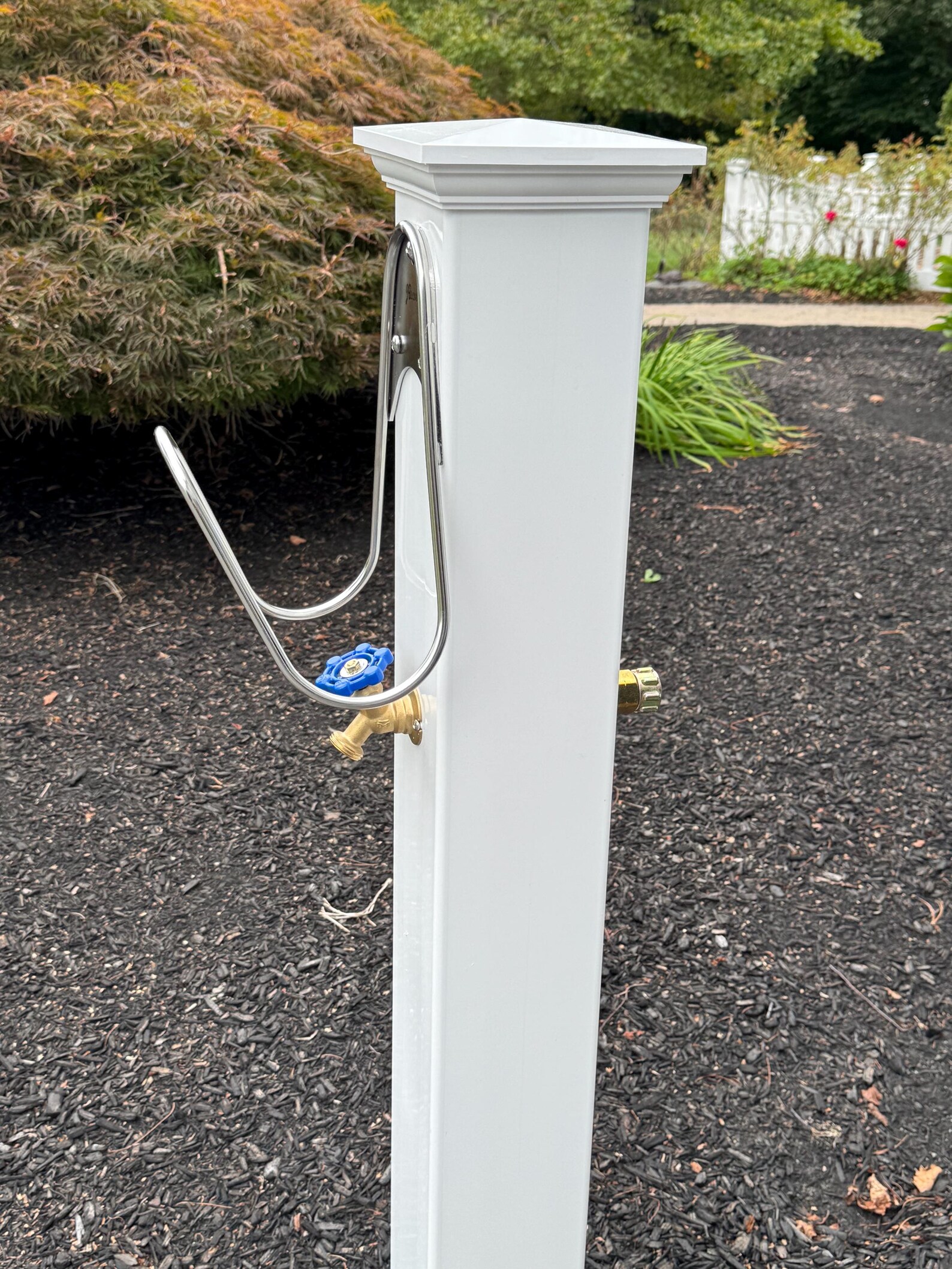 Freestanding Hose Stand With Spigot | Decorative Post to Hold Garden ...