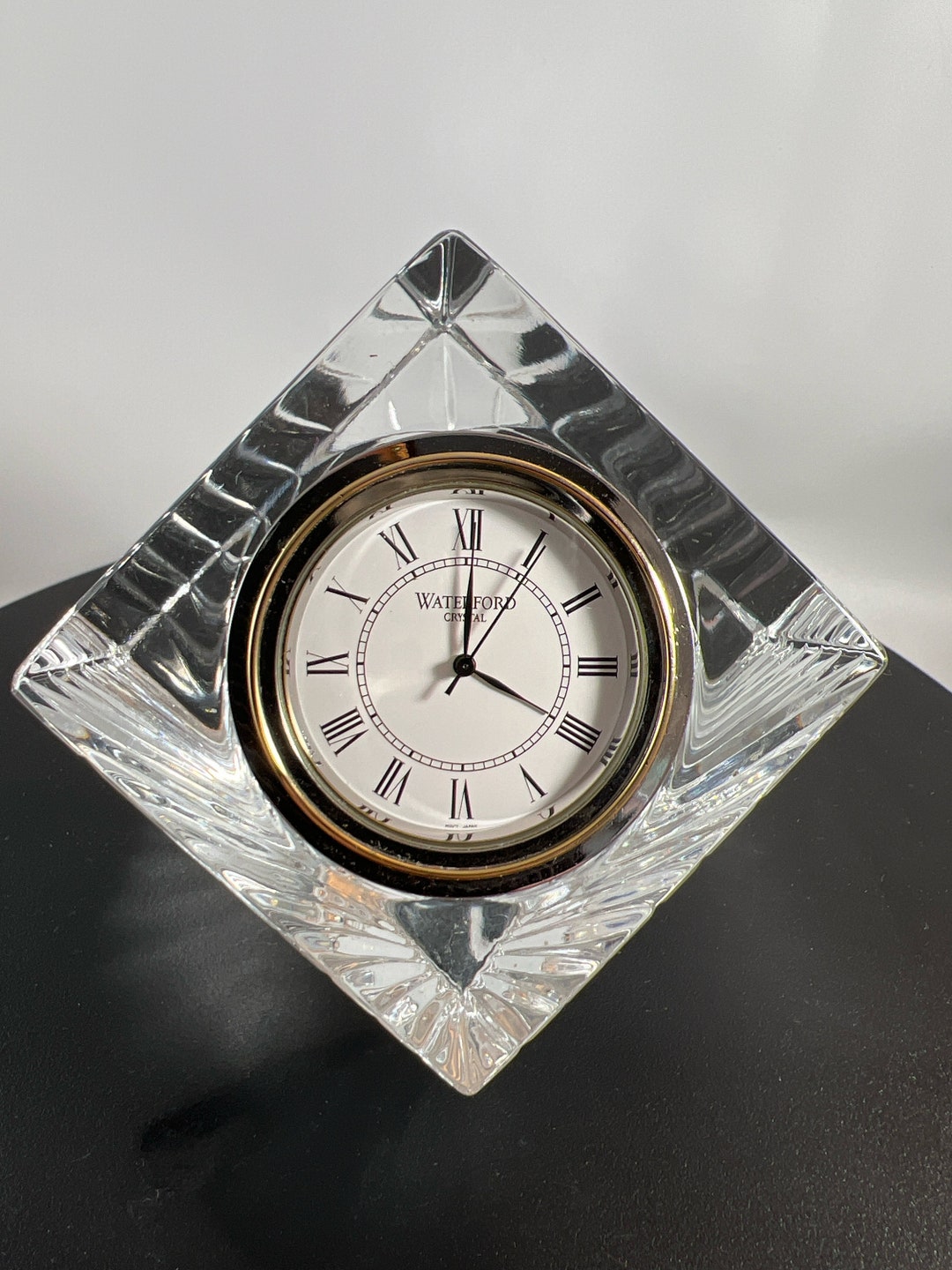 Vintage Waterford Crystal meridian Cube Clock Ireland Unique Gift Irish