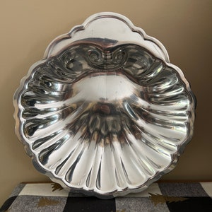 Vintage Gorham YA100 Silver Plated Scallop Shell Serving Platter Bowl 11 inch | Aegean Collection | Unique | Platter | Shrimp or Oyster Tray