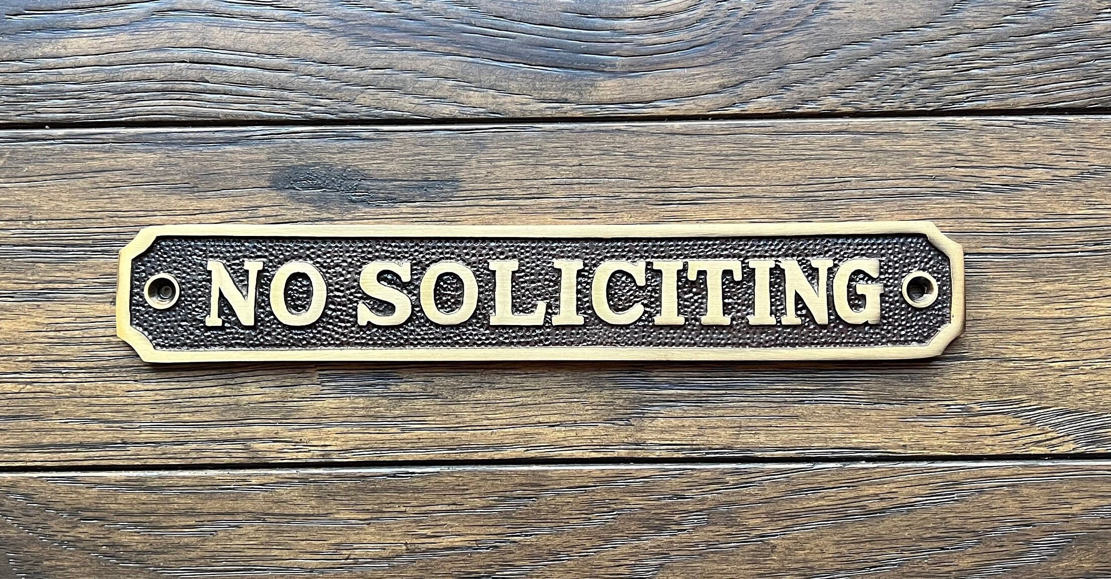 Brass No Soliciting Sign