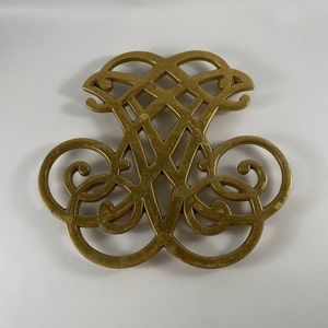 Vintage Brass Trivet | Thomas Jefferson Cipher | Monticello | Stamped 10-15 | Virginia Metal Crafters