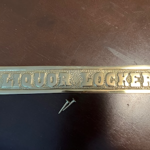 LIQUOR LOCKER Sign | Nautical | Polished Brass | Man Cave | She Shed | Enby Enclave