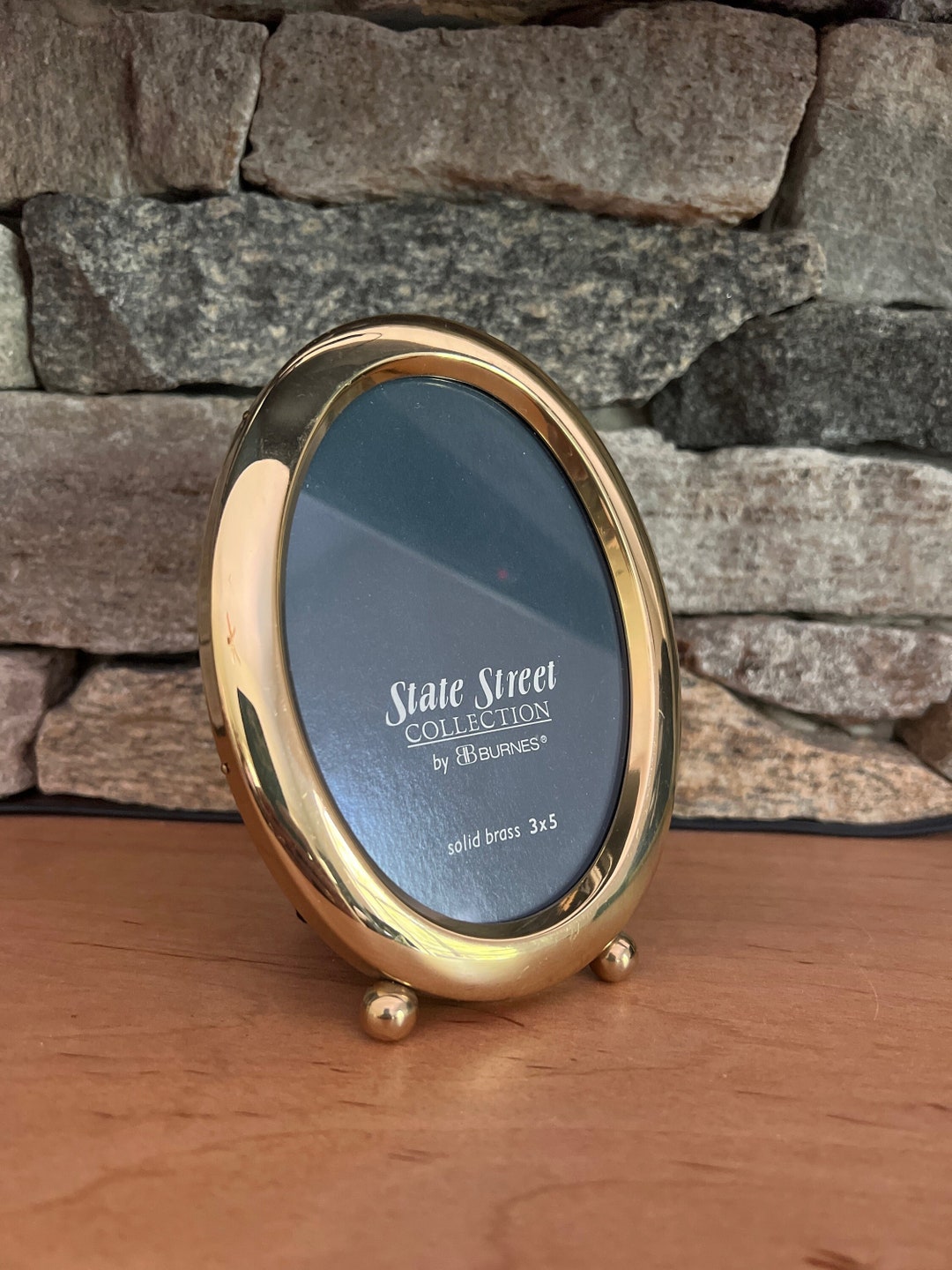 Vintage Brass Oval Picture Frame 3 X 5 Burnes Etsy