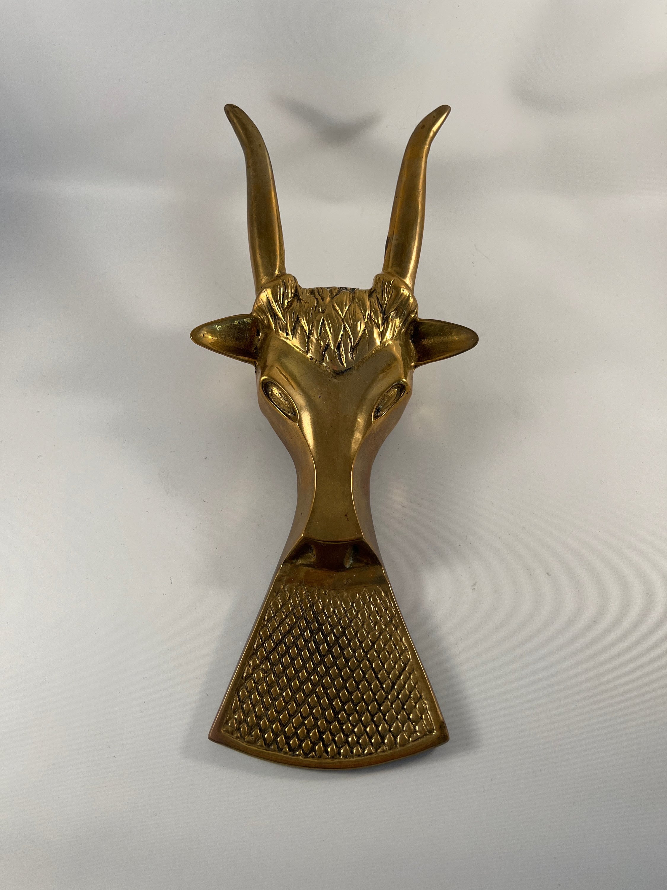 Vintage Brass Boot Jack Bull Cow Cattle Cowboy Cowgirl