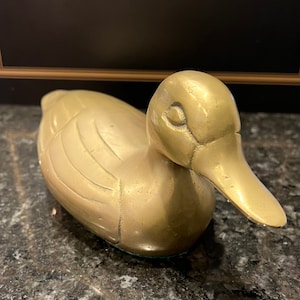 Vintage Brass Duck Figurine Large