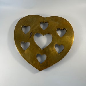 Vintage Brass Heart Trivet