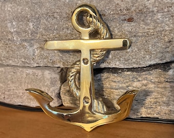 Nautical Brass Hook | Fouled Anchor | Beach or Marina Decor