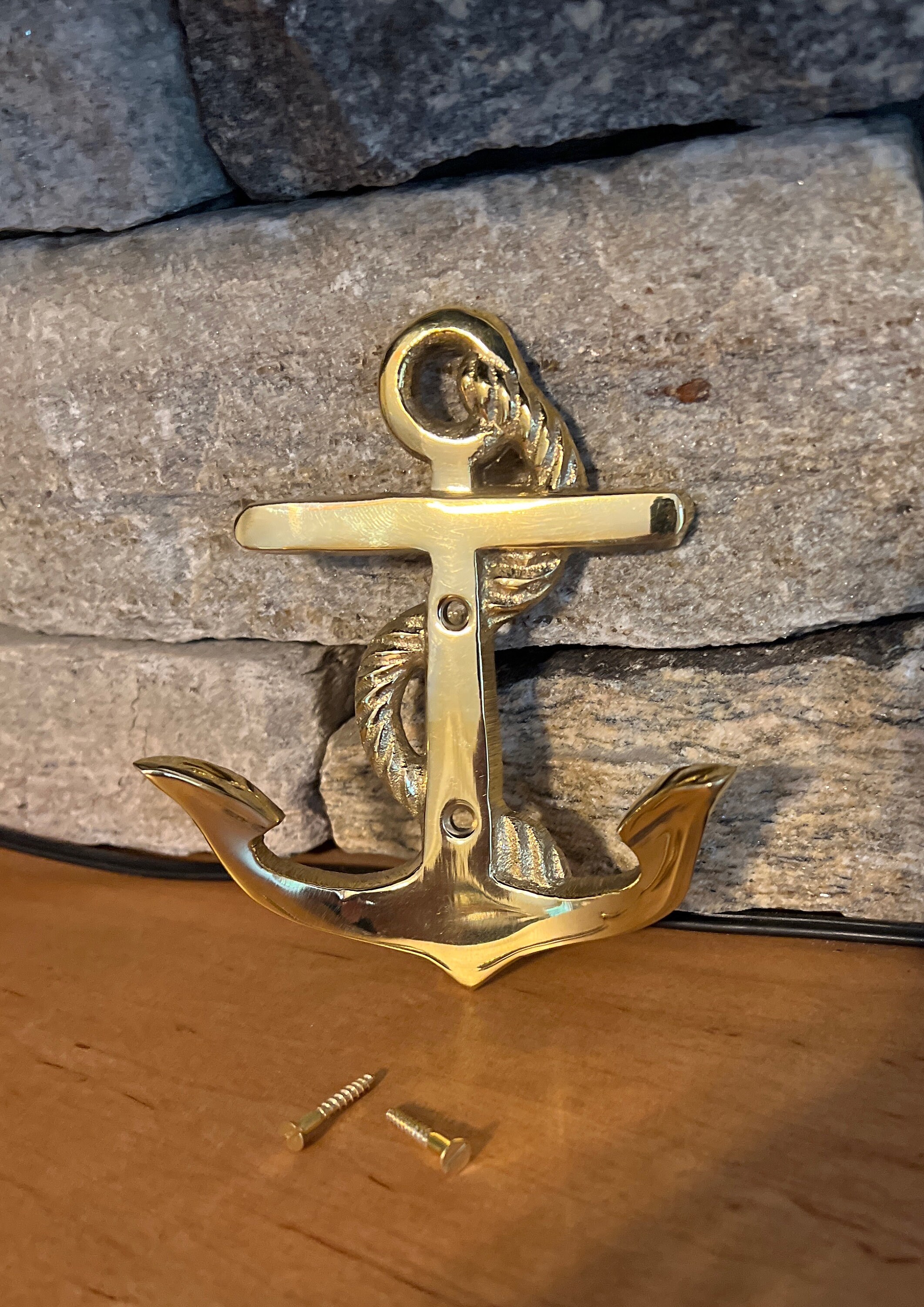 Small Solid Brass Cleat Hook Wall Mounted Boat Chock Nautical Towel Coat  Hanger