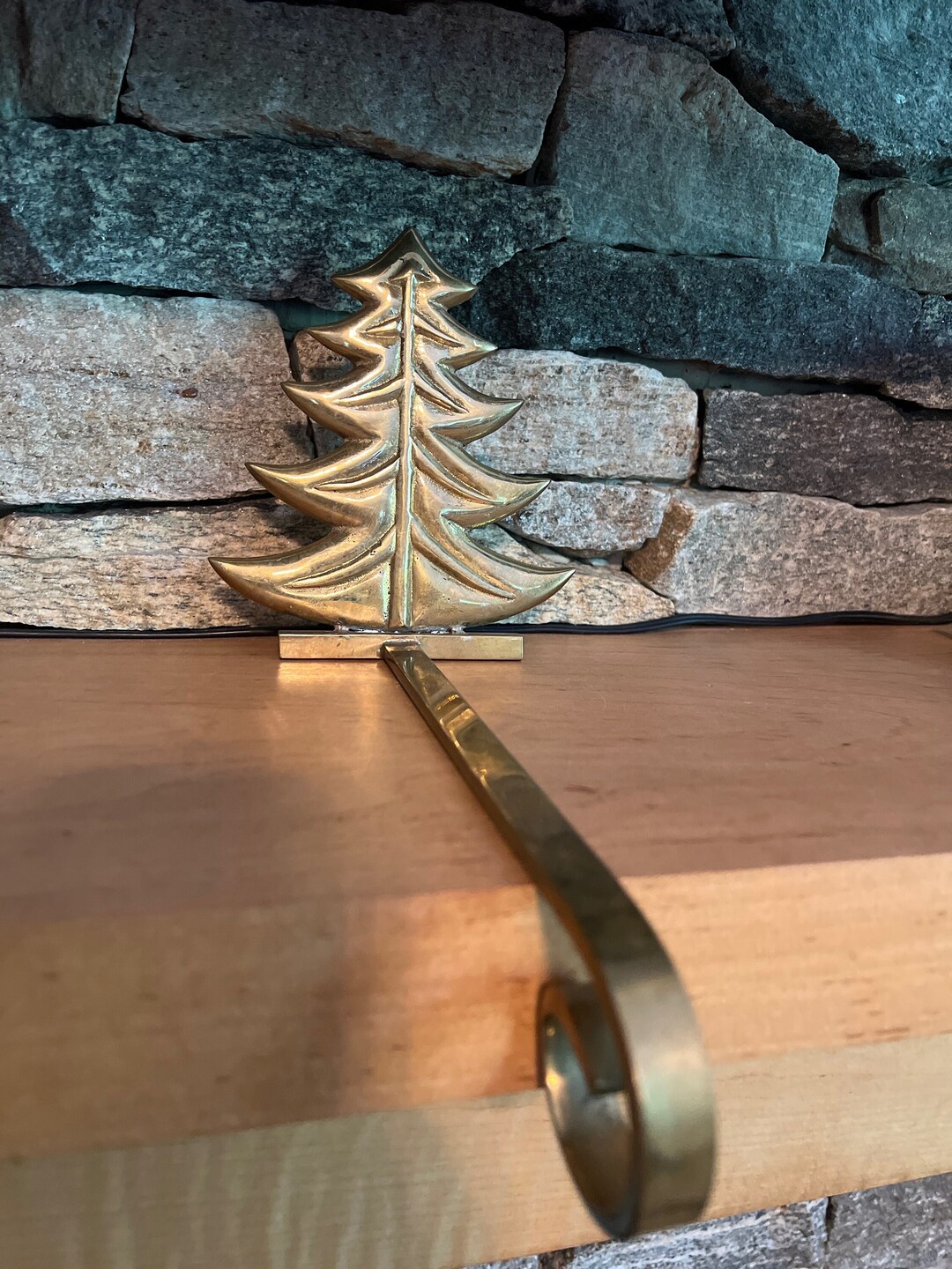 Vintage Solid Brass Christmas Stocking Holder Choose Style Etsy
