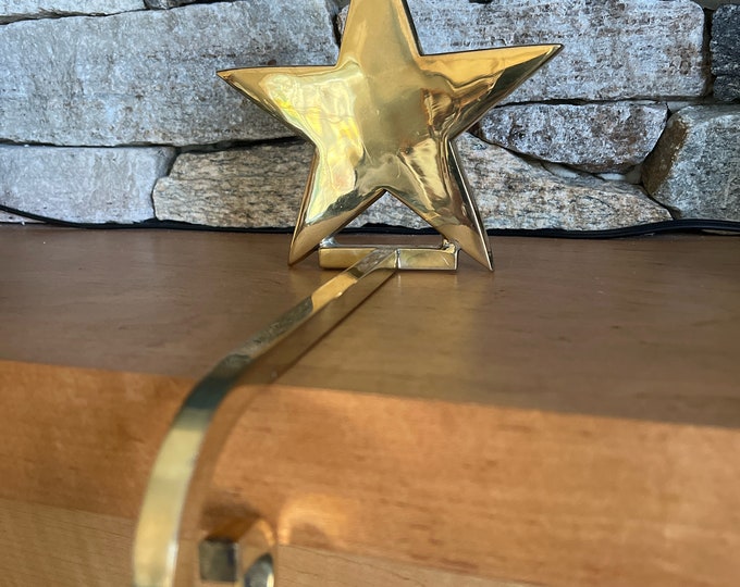 Vintage Solid Brass Christmas Star Stocking Holder Etsy
