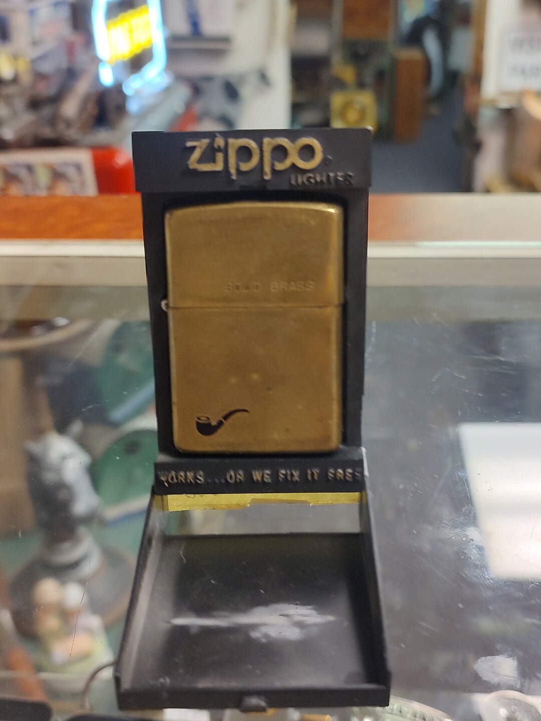 Vintage Zippo Brass Lighter Pipe on Front 1932 1984 Anniversary Etsy