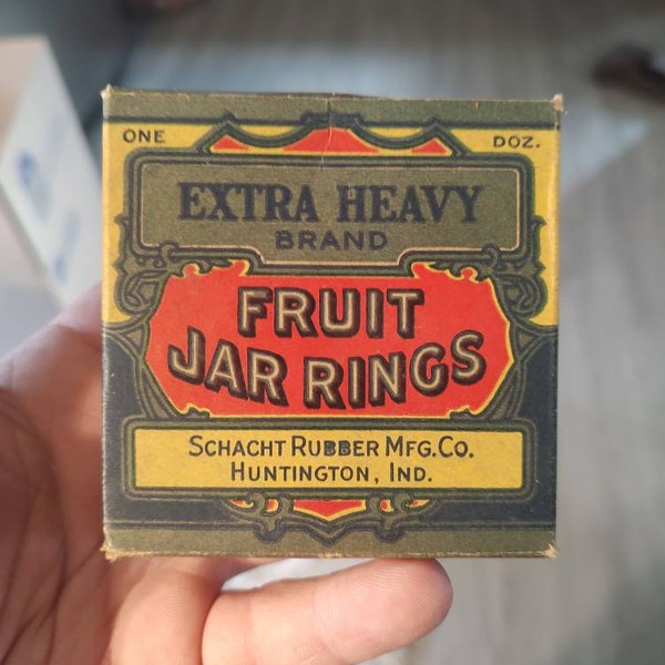 Vintage Schacht Huntington Indiana Ind Fruit Jar Rings Advertising Box