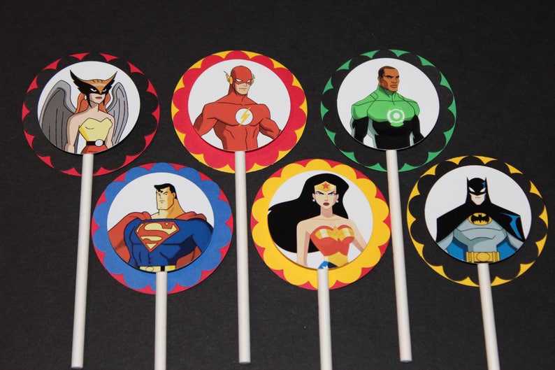 Justice League 12 count Cake Toppers Batman Superman Etsy