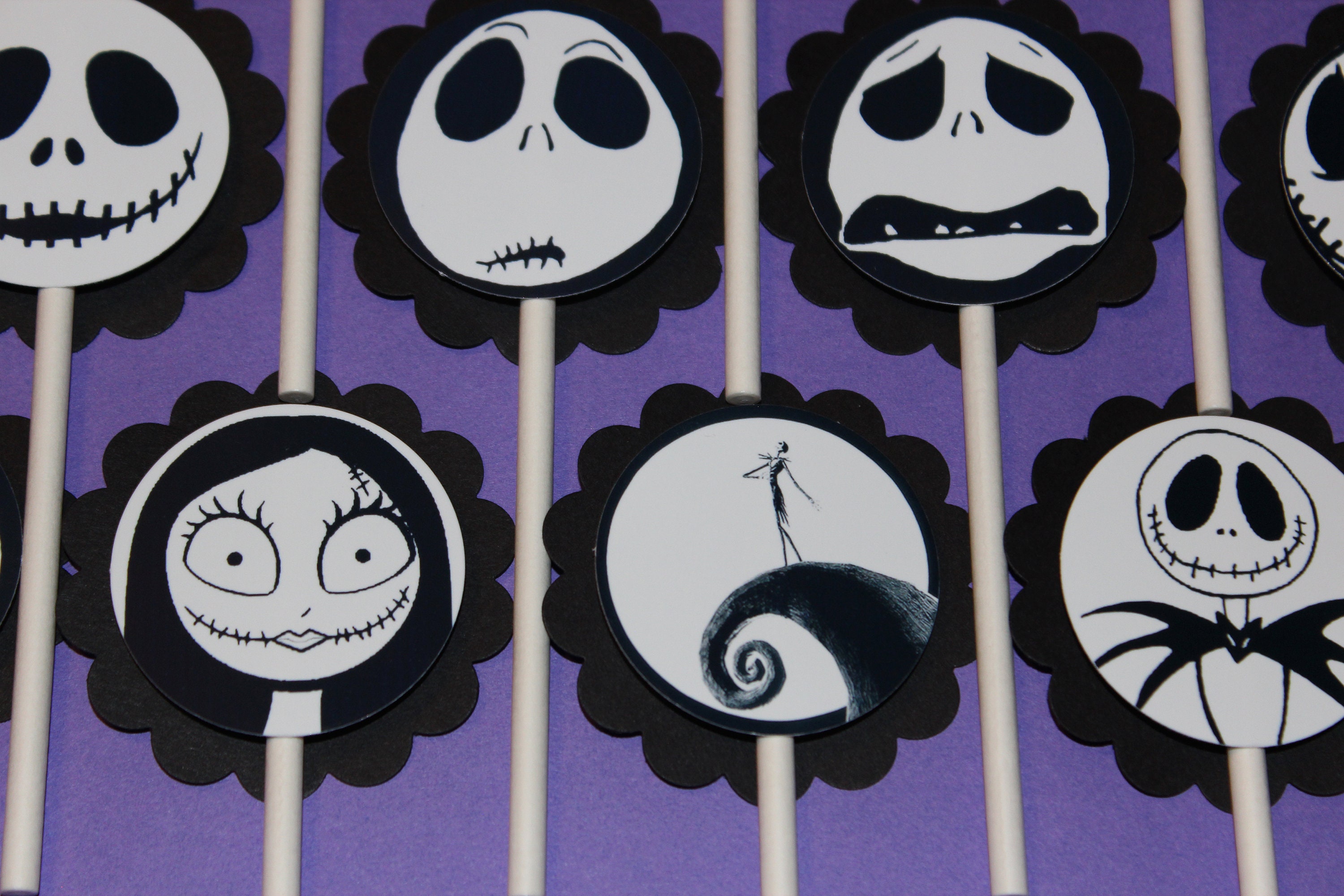 The Nightmare Before Christmas Cupcake Toppers 12 count Cake | Etsy