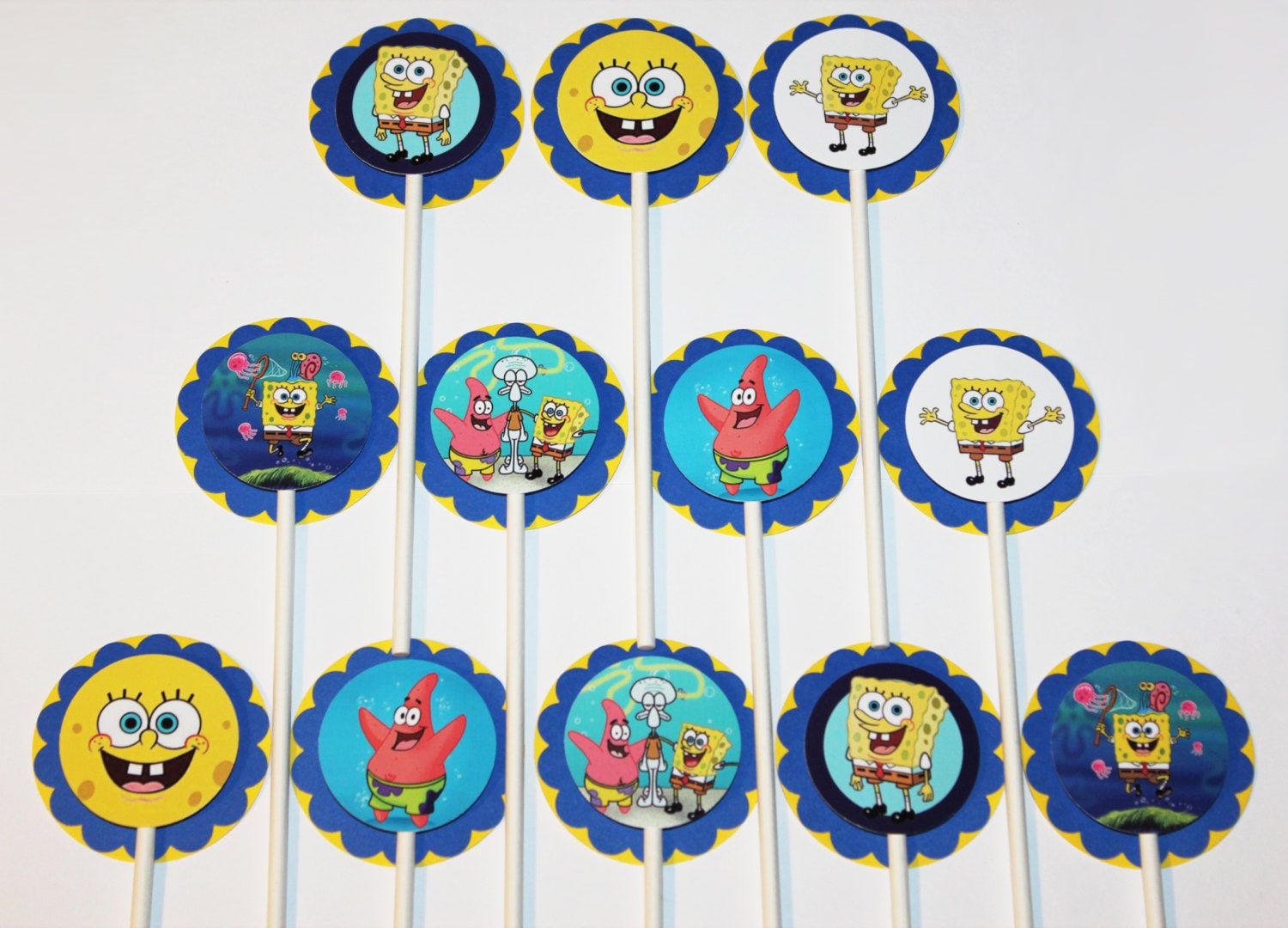 Spongebob Squarepants Cupcake Toppers 12 Count Cake Toppers - Etsy