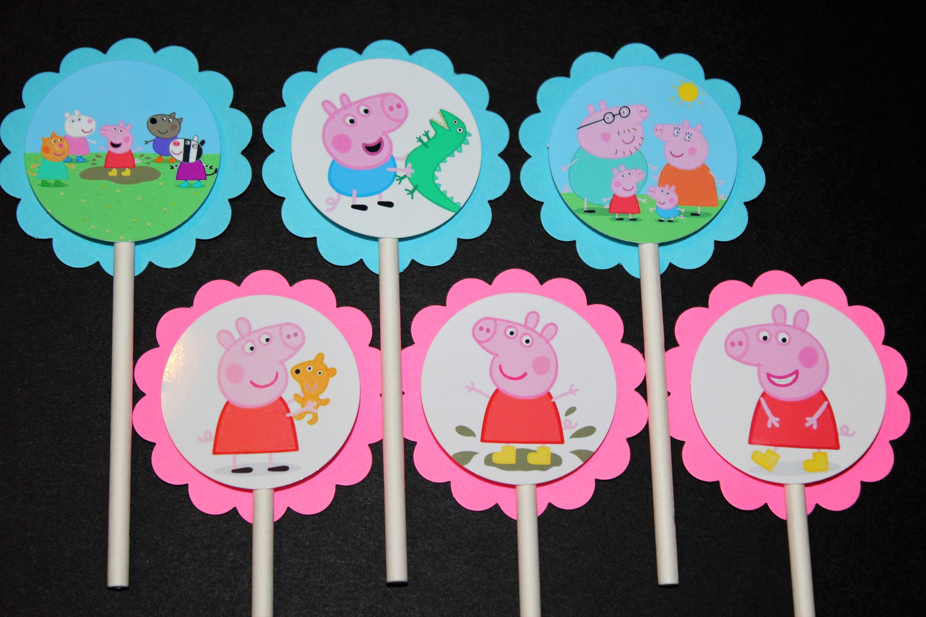 Peppa Pig Cupcake Toppers 12 count Cake Toppers Peppa Pig Etsy