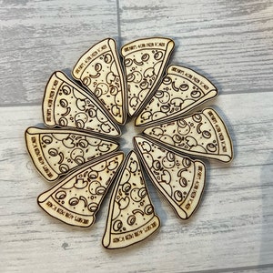 Fichas de Pizza de Madera; fichas de pizza; Favores de fiesta de pizza; Favores de fiesta; Regalos para fiestas; Favores de boda; Fichas de boda, furgoneta de pizza,