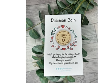 Lustiges Baby Entscheidung Münze Geschenk für neue Eltern - Doppelseitiger Papa oder Mama Wahl Token - Einzigartiges Babyparty Geschenk für Mama und Papa