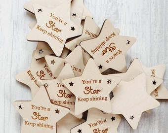 Student incentive gift, Student gift, wooden stars, you're a star, encouragement token, teacher gifts, homeschooling gift, star awards, star
