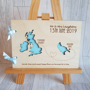 Beach wedding book location book beach themed books wooden wedding books personalised map books nautical wedding decor beach maps image 6