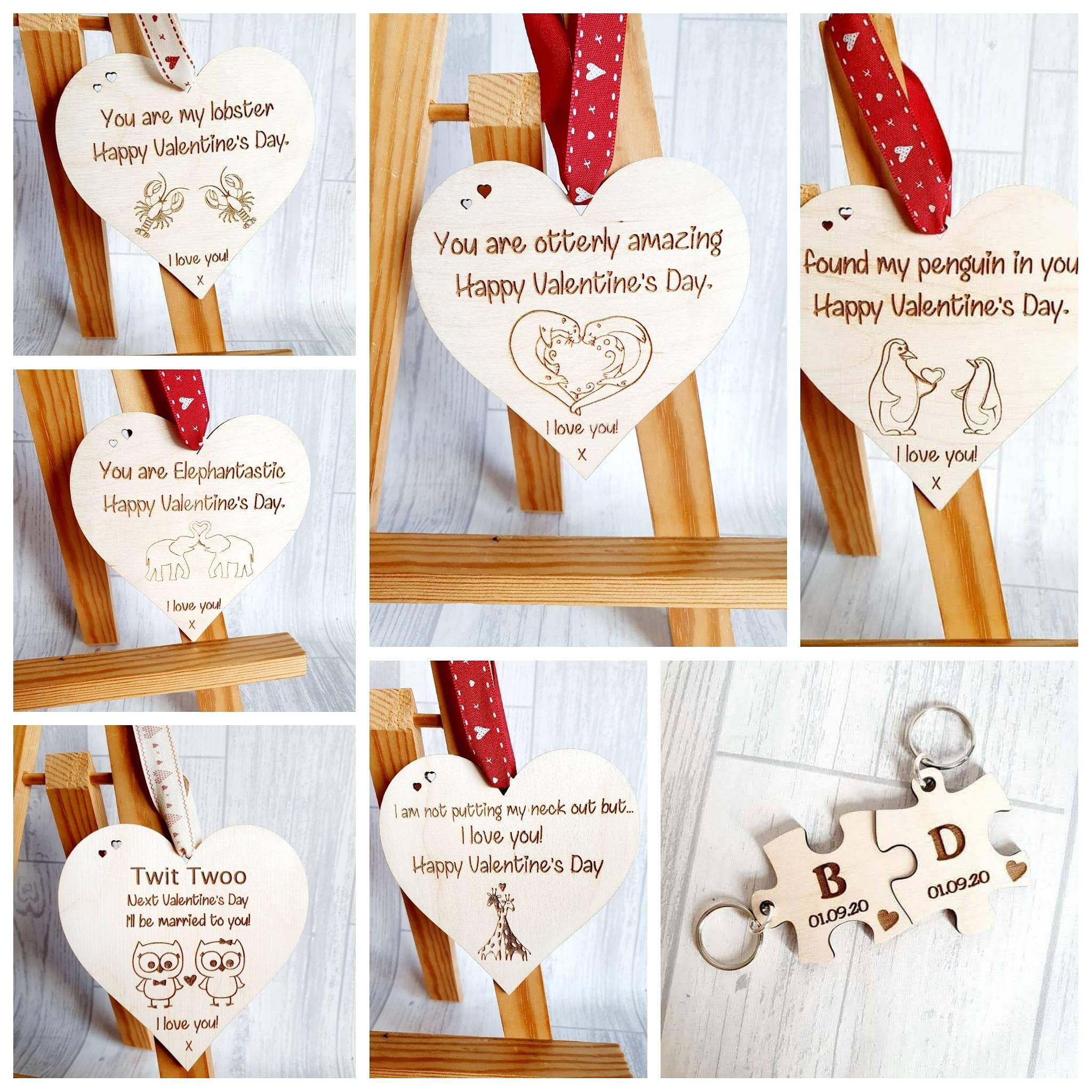 Blocchi Decorativi A Forma Di Cuore Con Pinguino – Regalo Romantico Per Coppie, Anniversario, San Valentino (Plastica, 12.8x11.2 Cm)