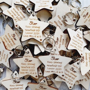 Student End of Year Gift; Student gift; wooden stars; you&#39;re a star; encouragement token; teacher gifts; Class of 2024 Gift; star keyrings;