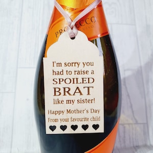 Mothers Day Gift, Bottle Neck Tag, Mother&#39;s Day, Bottle Tag, Funny Gift, For Her, Gift Tag, For Him, Rude Gift, Bottle Neck Tag, Wine Tag,