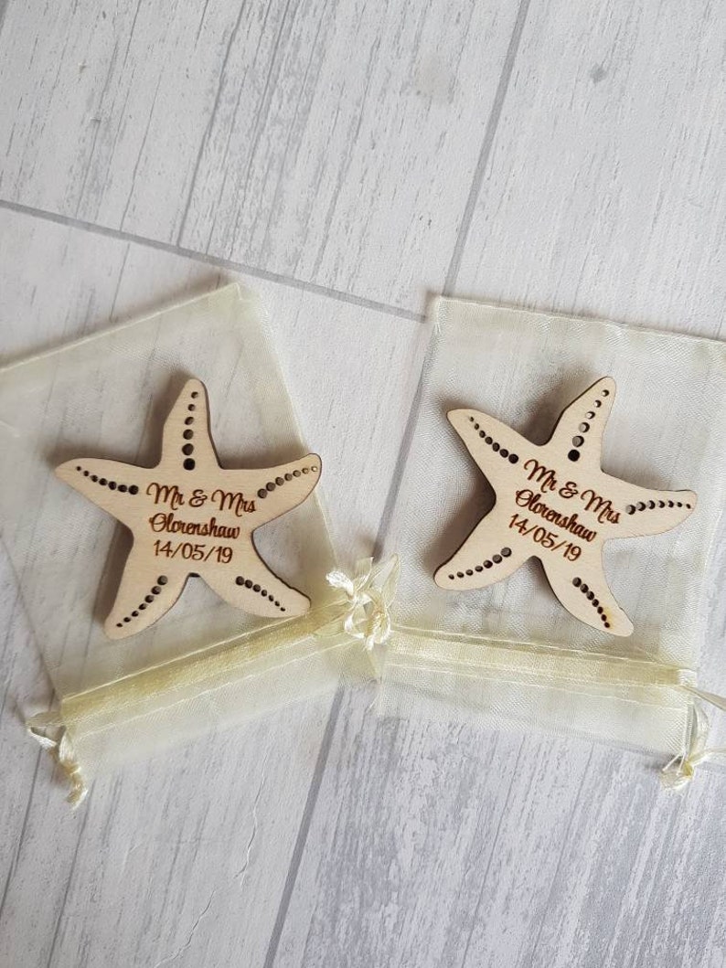 Beach wedding favours wedding decor beach themed favours wooden wedding favours personalised favours nautical wedding decor beach image 3