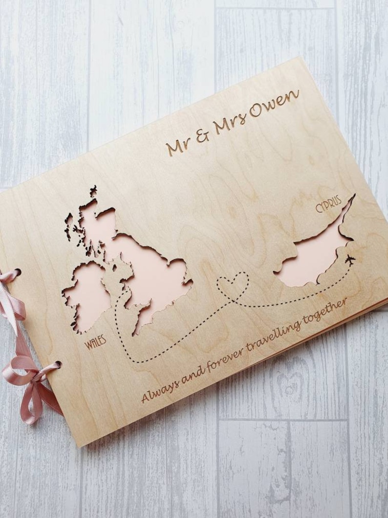 Beach wedding book location book beach themed books wooden wedding books personalised map books nautical wedding decor beach maps image 9