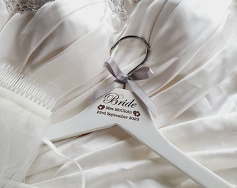 Personalised Wedding Hangers UK; Wedding Dress Hangers; Engraved Hangers; Bridesmaids Hangers, Bridal party Gift, Gift & Mementos, For Her