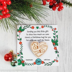 Pocket hug, little pocket hugs, Christmas hugs, wooden hearts,missing you gift, virtual hug, thinking of you, sentimental gift, Christmas