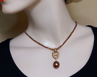 Necklace "Chocolate Drop"