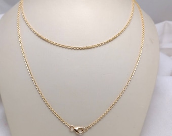 Textured Cable Link 30" Long Pendant Chain in Yellow Gold Filled