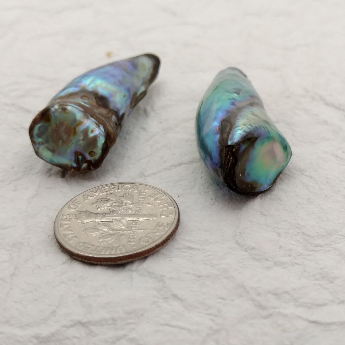 PAIR of Large Natural Abalone Pearls 43ct Total Weight for Etsy