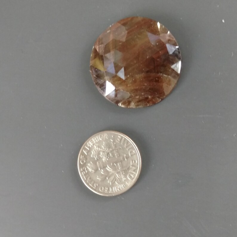 Shimmering Brown Sapphire Rose Cut Slice Rustic Loose Gem for a Custom Design