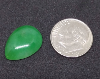 Pear Shape 10.42ct. Natural Burmese Jadeite Cabochon Loose Gem for Ring or Pendant with G.I.A. Report