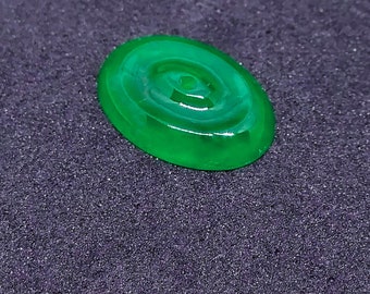 Fine Carved Oval Green Burmese Jadeite Cabochon for a Ring or Pendant Natural 2.55ct. With G.I.A. Report