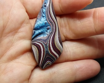 Fordite Teardrop Loose Detroit Agate Cabochon for a Custom Design