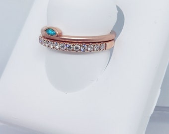 Rose Gold Diamond Band Excellent for Stacking