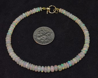 Opal Rondelle Bracelet with 14K Clasp