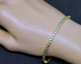 Diamond "Tennis" Bracelet with Two-Tone Illusion Setting