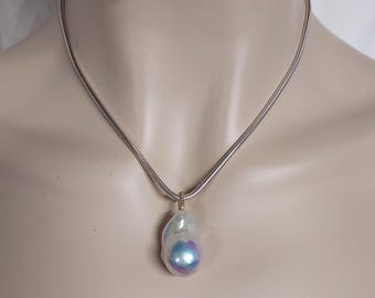 Lustrous Large Freshwater Cultured "Fireball" Pearl Pendant