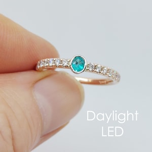 Brazilian Paraiba Tourmaline and Diamond Stacking Ring &quot;Baby Blue Eyes&quot;