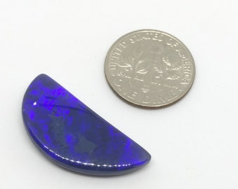 Solid Black Australian Opal Half Moon Shape 10.63ct. Loose Gem for a Custom Design